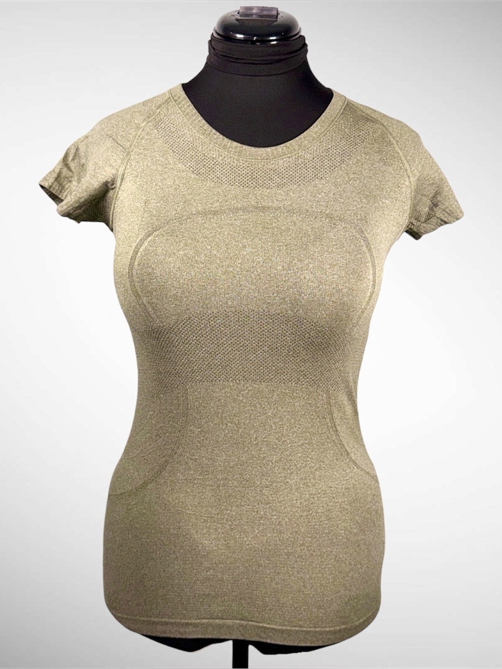 Women’s Lululemon Heathered Fatigue Green Swiftly Tech Crew Neck Tee Size 6